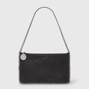 Authentic Stella McCartney Chain Edge Vegan Leather Crossbody Bag Black
